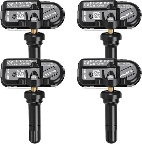 مستشعر Jsueng TPMS، 4 عبوات من أجهزة استشعار نظام مراقبة ضغط الإطارات لـ 2014-2022 Dodge RAM 1500 2500 3500 Jeep Cherokee، مستشعر الإطارات 434 ميجا هرتز يستبدل #68249197AA 68157568AA in Kuwait