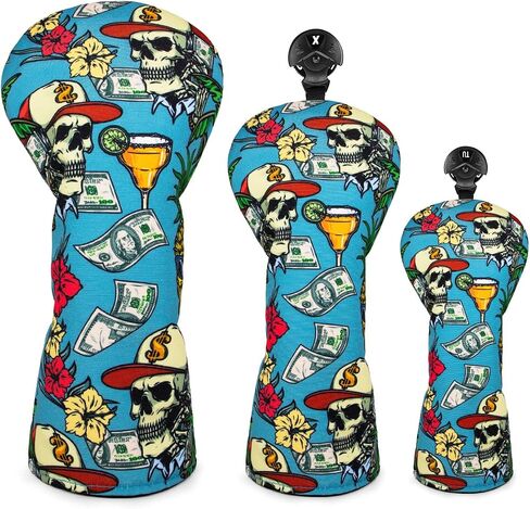 Golf Club Head Covers 3 Pack for Drivers, Fairway Woods, and Hybrids, Waterproof Cloth Head Covers with Interchangeable No. Tags Fits Callaway, Tiltiest, Taylormade, Cobra, Ping etc. in Saudi Arabia