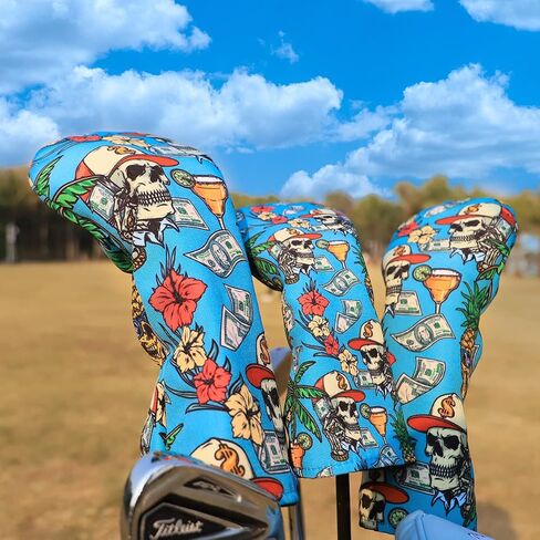 Golf Club Head Covers 3 Pack for Drivers, Fairway Woods, and Hybrids, Waterproof Cloth Head Covers with Interchangeable No. Tags Fits Callaway, Tiltiest, Taylormade, Cobra, Ping etc. in Saudi Arabia