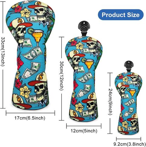 Golf Club Head Covers 3 Pack for Drivers, Fairway Woods, and Hybrids, Waterproof Cloth Head Covers with Interchangeable No. Tags Fits Callaway, Tiltiest, Taylormade, Cobra, Ping etc. in Saudi Arabia