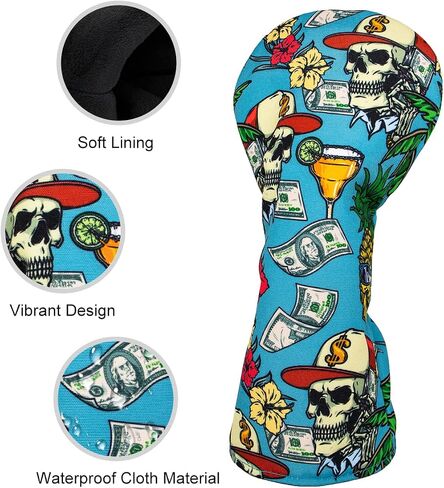 Golf Club Head Covers 3 Pack for Drivers, Fairway Woods, and Hybrids, Waterproof Cloth Head Covers with Interchangeable No. Tags Fits Callaway, Tiltiest, Taylormade, Cobra, Ping etc. in Saudi Arabia