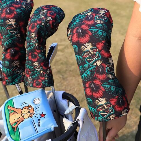 Golf Club Head Covers 3 Pack for Drivers, Fairway Woods, and Hybrids, Waterproof Cloth Head Covers with Interchangeable No. Tags Fits Callaway, Tiltiest, Taylormade, Cobra, Ping etc. in Saudi Arabia