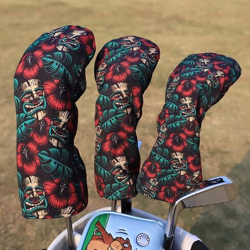 Golf Club Head Covers 3 Pack for Drivers, Fairway Woods, and Hybrids, Waterproof Cloth Head Covers with Interchangeable No. Tags Fits Callaway, Tiltiest, Taylormade, Cobra, Ping etc. in Saudi Arabia