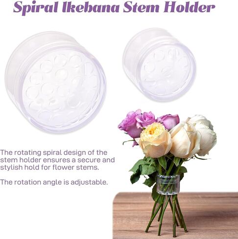 2-Pack Spiral Ikebana Stem Holder, Spiral Branch Holder for Creating Amazing Bouquets, Flower Stem Holder for Making Spiral Bouquets, Flower Arrangement Holder (2 Pack, 19 Holes & 9 Holes) in Kuwait