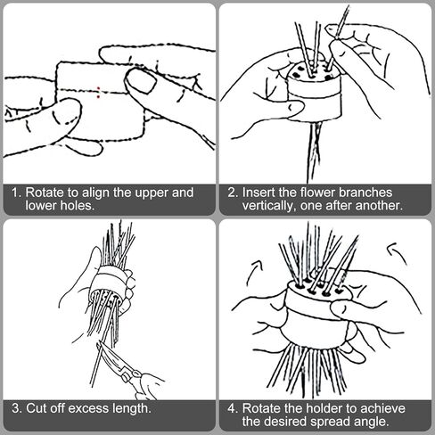 2-Pack Spiral Ikebana Stem Holder, Spiral Branch Holder for Creating Amazing Bouquets, Flower Stem Holder for Making Spiral Bouquets, Flower Arrangement Holder (2 Pack, 19 Holes & 9 Holes) in Kuwait
