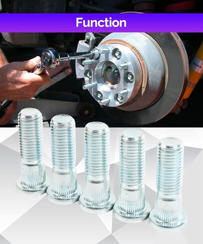 RACOONA 5PCS Wheel Studs,Lug Studs,M12-1.50 Wheel Lug Studs Serrated Wheel Stud,Car Accessories Serrated Wheel Studs Lug Stud,Wheel Stud Replacement,Compatible with Most Car Models in Saudi Arabia