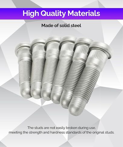RACOONA 5PCS Wheel Studs,Lug Studs,M12-1.50 Wheel Lug Studs Serrated Wheel Stud,Car Accessories Serrated Wheel Studs Lug Stud,Wheel Stud Replacement,Compatible with Most Car Models in Saudi Arabia