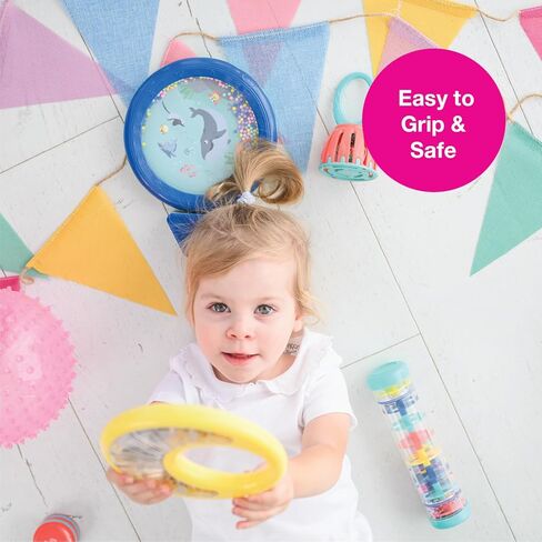 الدف الكلاسيكي للأطفال من إيدوشيب، أخضر - آلة موسيقية إيقاعية الدف للأطفال الصغار من 1 إلى 3 سنوات، وقت المرح على البطن للأطفال، محرك دقيق، تطوير حسي سمعي وبصري in Kuwait