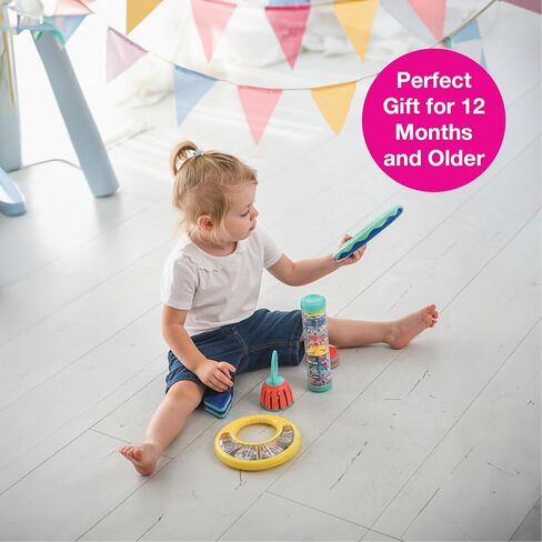 الدف الكلاسيكي للأطفال من إيدوشيب، أخضر - آلة موسيقية إيقاعية الدف للأطفال الصغار من 1 إلى 3 سنوات، وقت المرح على البطن للأطفال، محرك دقيق، تطوير حسي سمعي وبصري in Kuwait