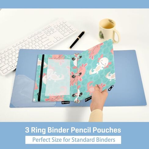 Gredecor Binder Pencil Pouch 3 Ring Western Cactus Cowboy Boho Zipper Pencil Pouches Case 2 Pack Clear Binder Organizer for School Office in Saudi Arabia