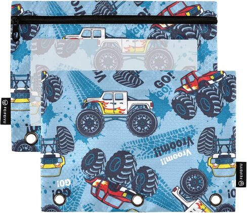 Gredecor Binder Pencil Pouch 3 Ring Western Cactus Cowboy Boho Zipper Pencil Pouches Case 2 Pack Clear Binder Organizer for School Office in Saudi Arabia