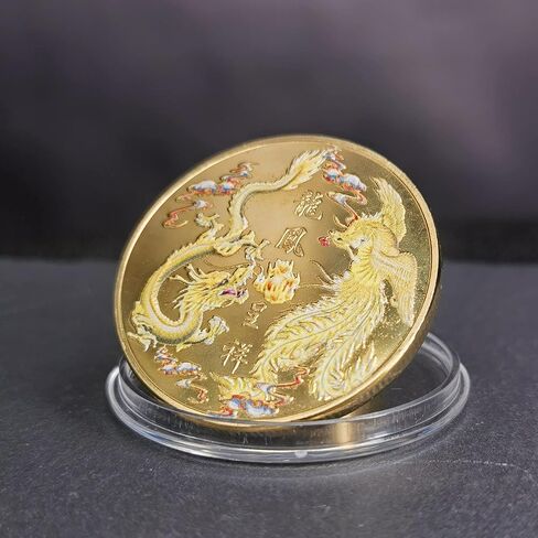 أداة خدش تذكرة اليانصيب Loong and Phoenix Lucky Coin - تجلب الحظ والازدهار لحياتك in Kuwait