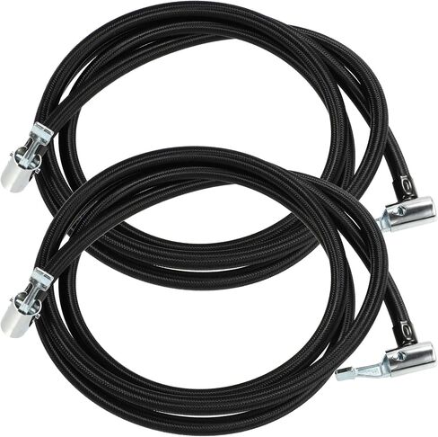 X AUTOHAUX 2 قطعة محول خرطوم منفاخ الإطارات مقاس 16 بوصة قفل مزدوج لقفل وصلة ظرف الهواء مع خرطوم لصمام الإطارات القياسي خيط رفيع بدون صمام تحرير الهواء أسود in Kuwait