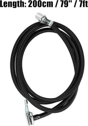 X AUTOHAUX 2 قطعة محول خرطوم منفاخ الإطارات مقاس 16 بوصة قفل مزدوج لقفل وصلة ظرف الهواء مع خرطوم لصمام الإطارات القياسي خيط رفيع بدون صمام تحرير الهواء أسود in Kuwait