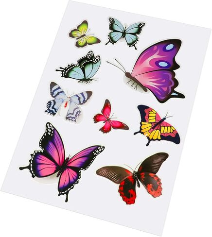 3D Butterfly Stickers for Car, Cute Vinyl Butterfly Decals Waterproof Scratch Cover Stickers Removable Peel and Stick Vintage Fridge Locker Bumper Decals for Vehicles Adhesive Automotive Graphics in Saudi Arabia