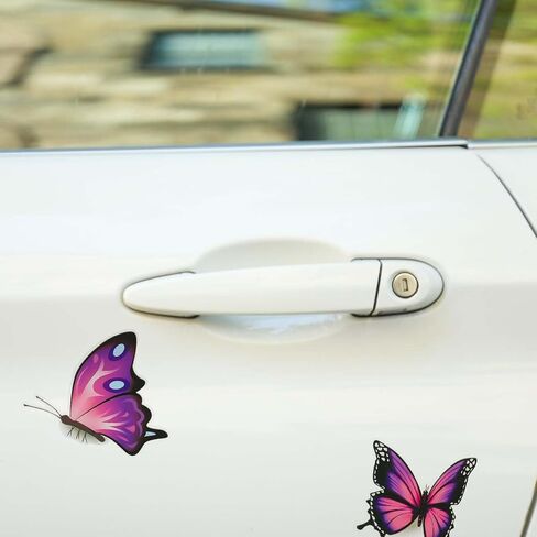 3D Butterfly Stickers for Car, Cute Vinyl Butterfly Decals Waterproof Scratch Cover Stickers Removable Peel and Stick Vintage Fridge Locker Bumper Decals for Vehicles Adhesive Automotive Graphics in Saudi Arabia