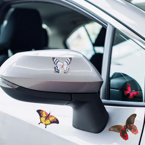 3D Butterfly Stickers for Car, Cute Vinyl Butterfly Decals Waterproof Scratch Cover Stickers Removable Peel and Stick Vintage Fridge Locker Bumper Decals for Vehicles Adhesive Automotive Graphics in Saudi Arabia