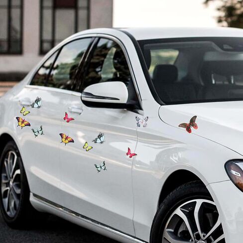 3D Butterfly Stickers for Car, Cute Vinyl Butterfly Decals Waterproof Scratch Cover Stickers Removable Peel and Stick Vintage Fridge Locker Bumper Decals for Vehicles Adhesive Automotive Graphics in Saudi Arabia