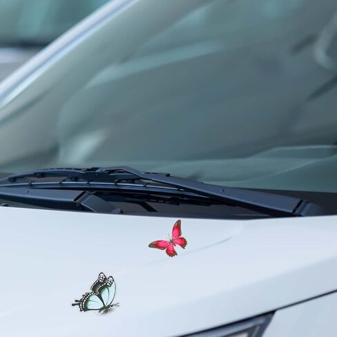 3D Butterfly Stickers for Car, Cute Vinyl Butterfly Decals Waterproof Scratch Cover Stickers Removable Peel and Stick Vintage Fridge Locker Bumper Decals for Vehicles Adhesive Automotive Graphics in Saudi Arabia