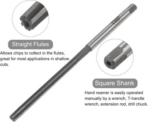 uxcell Hand Reamers, 3.5mm H7 Metric Reamer Drill Bit for Metal Wood Hole Reaming, Straight Flute High Speed Steel (HSS) Tool in Saudi Arabia