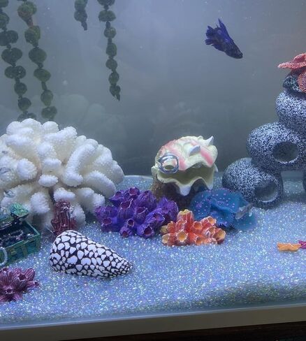 Purple Aquarium Coral Decor Artificial Coral Ornaments Aquarium Coral Decor for Fish Tank (Small Purple 1) in Kuwait