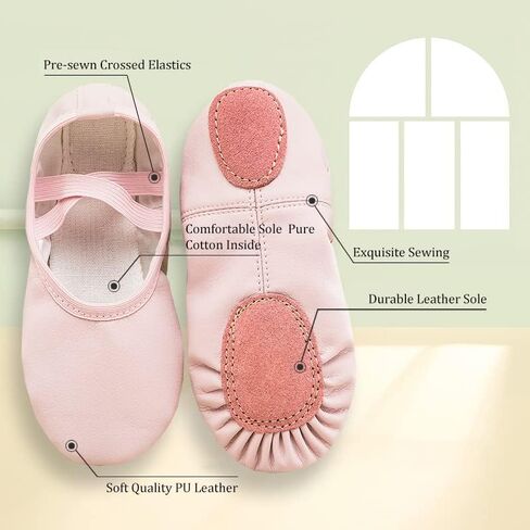 Earlyseabird Ballet Shoes for Girls Toddlers Practice Shoes Girls Ballet Shoe Yoga Shoes Ballet Slippers Flats for Toddler Kids Dancing in Saudi Arabia