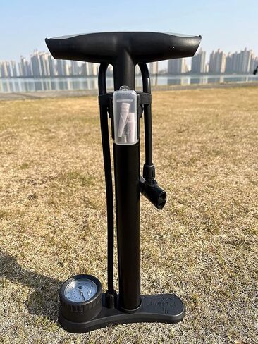 مضخة دراجة أرضية من ثالوس مع مقياس الضغط العالي 140 رطل لكل بوصة مربعة تناسب صمام شريدر وبريستا مضخة إطار دراجة لكرات دراجة الطريق الجبلية in Kuwait