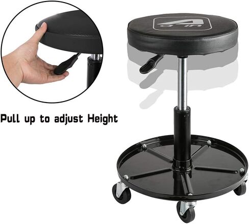 Aain LT2A Heavy-Duty Adjustable Mechanic's Roller Seat Adjustable Rolling Stool & Pro-LifT Mechanic Plastic Creeper 36 Inch - Blow Molded Ergonomic HDPE Body with Padded Headrest 300 Lbs Capacity Red in Saudi Arabia