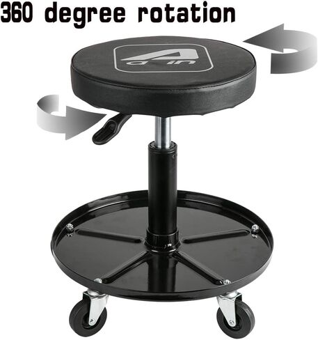 Aain LT2A مقعد ميكانيكي قابل للتعديل للخدمة الشاقة ومقعد دوار قابل للتعديل وزاحف بلاستيكي ميكانيكي Pro-LifT 36 بوصة - جسم HDPE مريح مصبوب بالنفخ مع مسند رأس مبطن بسعة 300 رطل باللون الأحمر in Kuwait