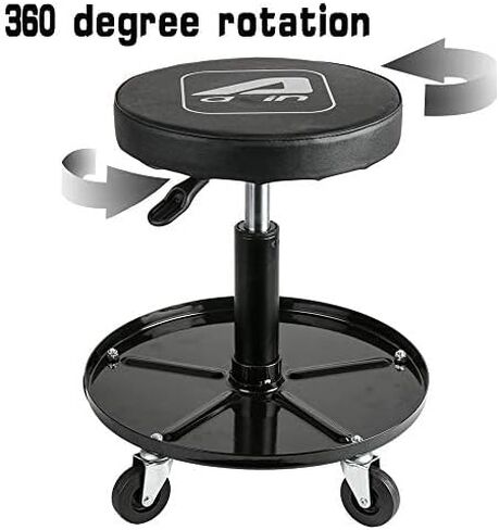 Aain LT2A Heavy-Duty Adjustable Mechanic's Roller Seat Adjustable Rolling Stool & Pro-LifT Mechanic Plastic Creeper 36 Inch - Blow Molded Ergonomic HDPE Body with Padded Headrest 300 Lbs Capacity Red in Saudi Arabia