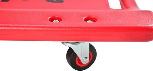 Aain LT2A مقعد ميكانيكي قابل للتعديل للخدمة الشاقة ومقعد دوار قابل للتعديل وزاحف بلاستيكي ميكانيكي Pro-LifT 36 بوصة - جسم HDPE مريح مصبوب بالنفخ مع مسند رأس مبطن بسعة 300 رطل باللون الأحمر in Kuwait