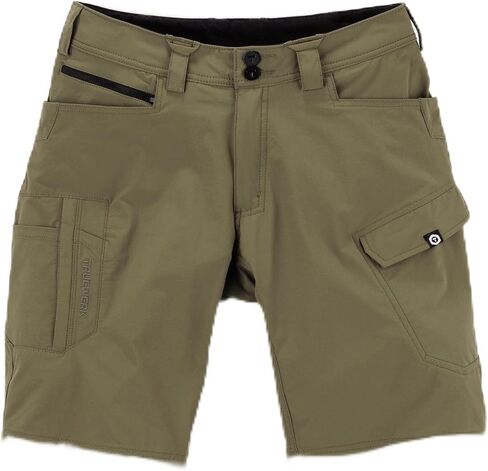 شورت ملابس العمل الرجالي من TRUEWERK - T1 WerkShorts - مقاس مريح، خفيف الوزن، ماص للرطوبة، شورت مع تمدد في 4 اتجاهات، زيتوني، 34 عرض × 9 طول in Kuwait