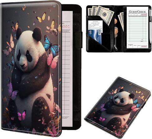Server Book Organizer, Cartoon Cat Server Books for Waitress, PU Leather Waiter Book Organizer with Zipper Pocket Guest Checks Books Holder for Restaurant Fit Server Apron in Saudi Arabia