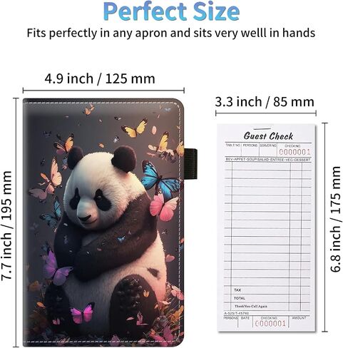 Server Book Organizer, Cartoon Cat Server Books for Waitress, PU Leather Waiter Book Organizer with Zipper Pocket Guest Checks Books Holder for Restaurant Fit Server Apron in Saudi Arabia