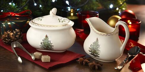 Spode Christmas Tree Gold Collection Rice Bowl, Measured at 6", Use for Soup, Frozen Meals, Stews, and Sticky Rice Dinners, Made of Earthenware, Dishwasher and Microwave Safe in Saudi Arabia