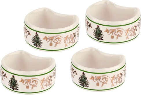 Spode Christmas Tree Gold Collection Rice Bowl, Measured at 6", Use for Soup, Frozen Meals, Stews, and Sticky Rice Dinners, Made of Earthenware, Dishwasher and Microwave Safe in Saudi Arabia