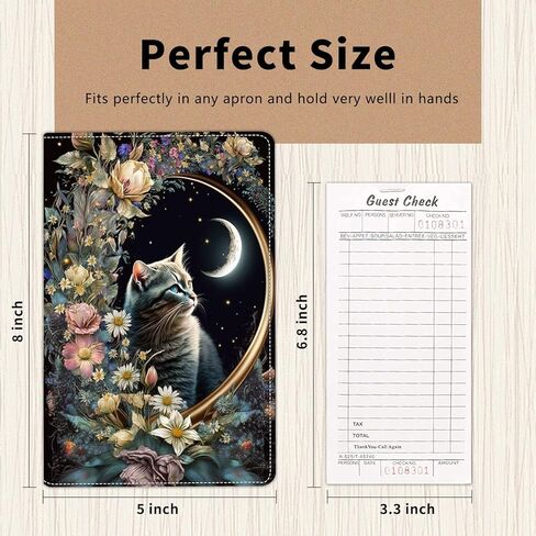 Server Book for Waitress,Leather Waitress Book Organizer with Zipper Pocket Waiter Book Server Wallet Fit Server Apron and Guest Check Books for Servers Waitress Notepad,Cute Green Sea Turtles in Kuwait