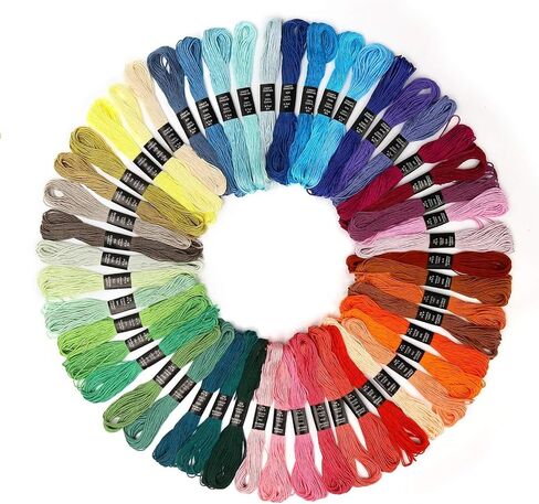 خيط تطريز مايدير، خيط تطريز من القطن الخالص، سوار الصداقة، خيط غرز متقاطعة لحرف التطريز اليدوية، طقم خيط تطريز يدوي الصنع (قطن مصري-100) in Kuwait