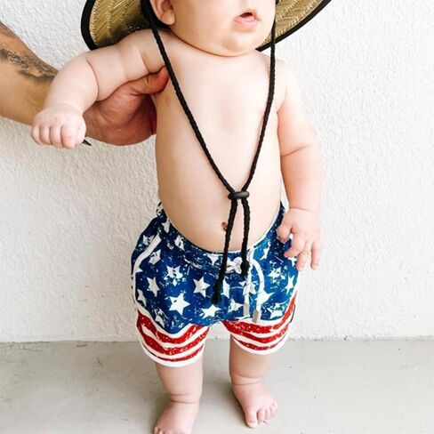 Dewadbow Kid Boy American Flag Swim Trunk Stars and Stripes Patchwork Swimsuit Batching Suit Drawstring Beach Swimming Shorts in Saudi Arabia