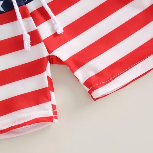 Dewadbow Kid Boy American Flag Swim Trunk Stars and Stripes Patchwork Swimsuit Batching Suit Drawstring Beach Swimming Shorts in Saudi Arabia