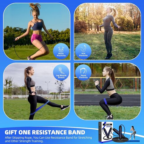Jump Rope, Tangle-Free Rapid Speed Jumping Rope with Ball Bearings, Skipping Rope with Foam Handles for Women Men Kids, Adjustable Jump Rope for Fitness Workout Aerobic Exercise in Saudi Arabia