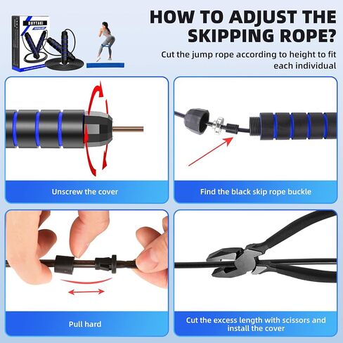 Jump Rope, Tangle-Free Rapid Speed Jumping Rope with Ball Bearings, Skipping Rope with Foam Handles for Women Men Kids, Adjustable Jump Rope for Fitness Workout Aerobic Exercise in Saudi Arabia