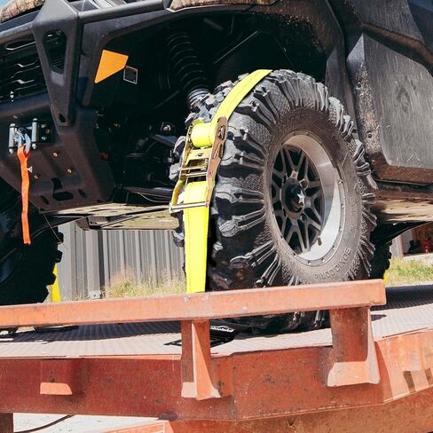 Car Tie Down Straps for Trailers - 4 Pack Car Hauler Straps, 2" X 120" Trailer Straps, 10,000lb Break Strength Tire Straps for A Car Trailer,Truck,Utv Tie Down Straps Over The Wheel Straps,Car Straps in Saudi Arabia