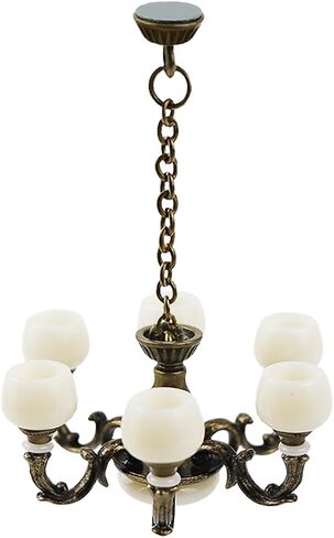 1:12 Dollhouse Ceiling Lamp Model, Miniature Chandelier Lamp, Mini Ceiling Lamp for Dollhouse (Bronze), Small in Saudi Arabia