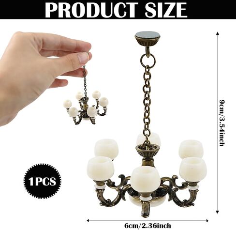 1:12 Dollhouse Ceiling Lamp Model, Miniature Chandelier Lamp, Mini Ceiling Lamp for Dollhouse (Bronze), Small in Saudi Arabia