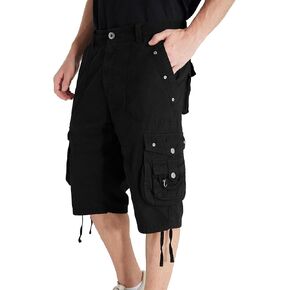 Mens Cargo Short Casual Cotton Twill Relaxed Fit Multi Pocket Long Cargo Shorts Zipper Outdoor Work Hiking Grey 40 in Saudi Arabia