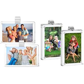 2 Pcs Car Picture Holder for Sun Visor, 2.4×3.5 Inch Acrylic Magnetic Visor Photo Clip for Car，Personalized Car Visor Accessories, Car Sunshade Photo Frame, Display Your Precious Memories on the Go in Saudi Arabia