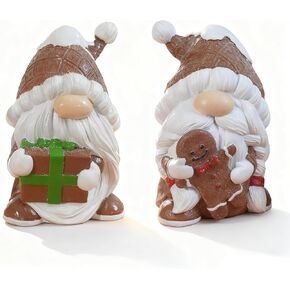 Gingerbread Christmas Decorations Indoor Resin Gingerbread House Decor with LED Lights 9 * 5 * 10.2 Inch Kitchen Tabletop Decor for Women in Saudi Arabia