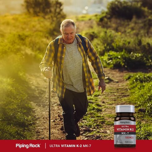 الأنابيب روك فيتامين K2 MK7 | 100 ميكروجرام | 120 كبسولة هلامية | مكمل غذائي غير معدّل وراثيًا وخالي من الغلوتين in Kuwait