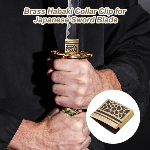 OLYCRAFT السيف Handguard النحاس هاباكي طوق كليب فنون الدفاع عن النفس السيف كليب للكاتانا اليابانية واكيزاشي تانتو in Saudi Arabia